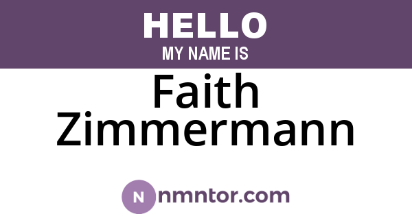 Faith Zimmermann