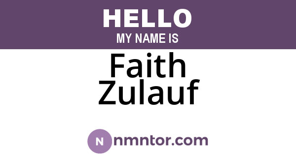 Faith Zulauf