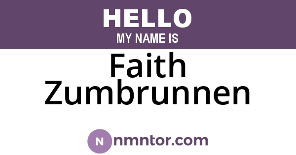 Faith Zumbrunnen