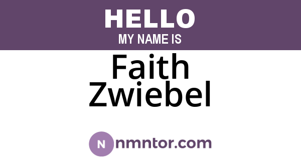 Faith Zwiebel