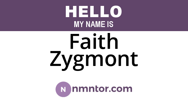 Faith Zygmont