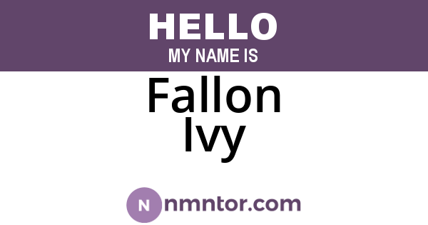 Fallon Ivy