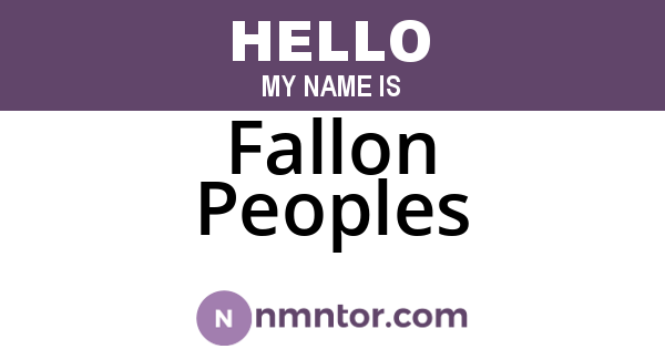 Fallon Peoples