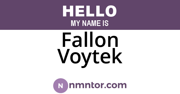 Fallon Voytek