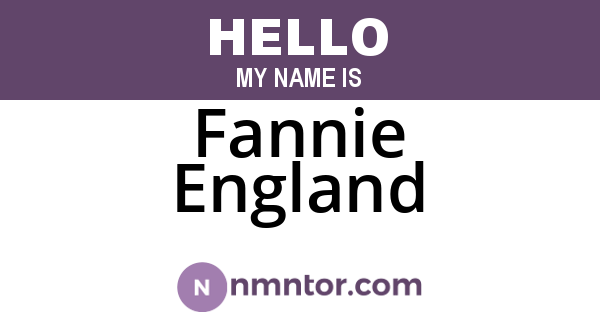Fannie England
