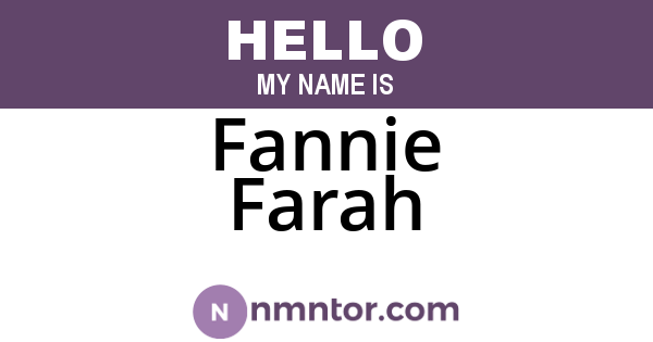 Fannie Farah