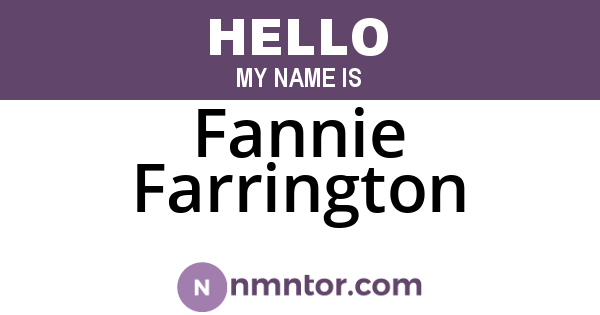 Fannie Farrington
