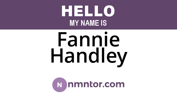 Fannie Handley