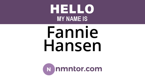 Fannie Hansen