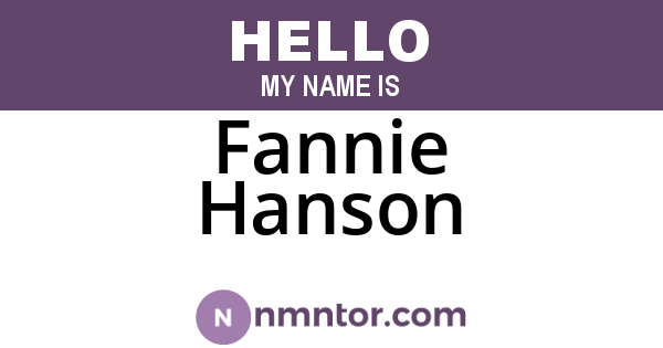 Fannie Hanson