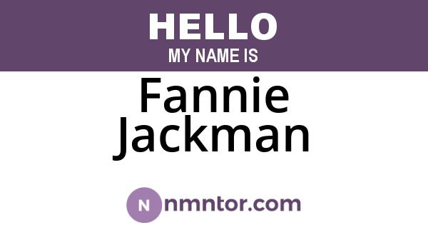 Fannie Jackman