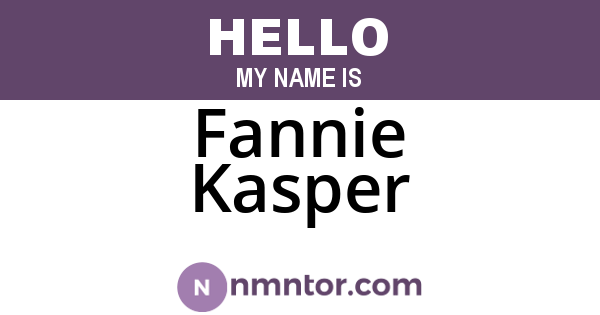 Fannie Kasper