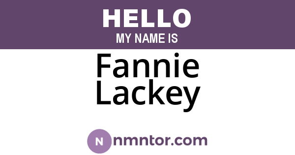 Fannie Lackey