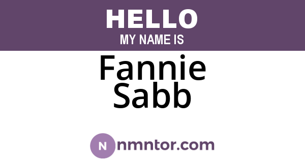 Fannie Sabb