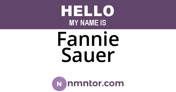 Fannie Sauer