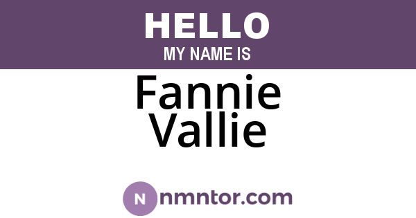 Fannie Vallie