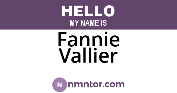 Fannie Vallier