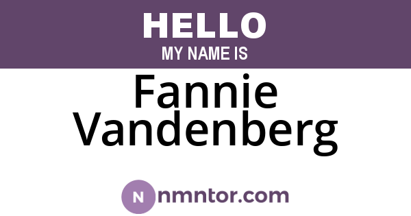 Fannie Vandenberg