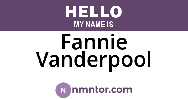 Fannie Vanderpool