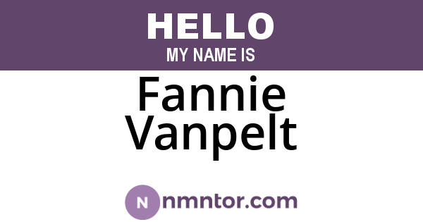 Fannie Vanpelt