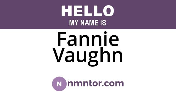 Fannie Vaughn