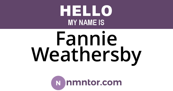 Fannie Weathersby
