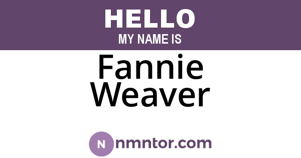 Fannie Weaver