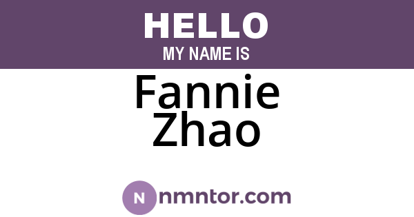 Fannie Zhao