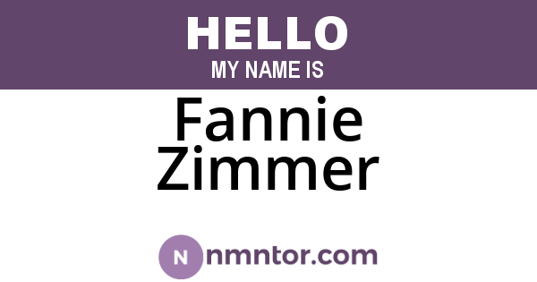 Fannie Zimmer