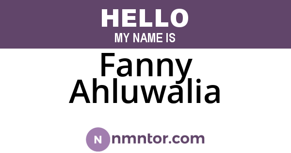 Fanny Ahluwalia