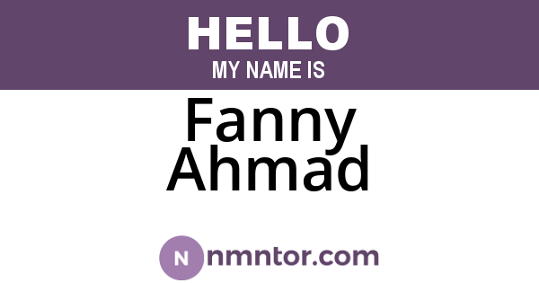 Fanny Ahmad