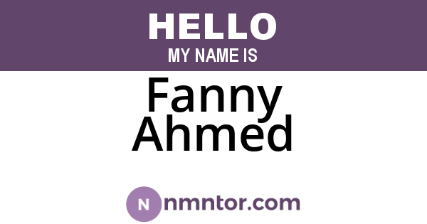 Fanny Ahmed