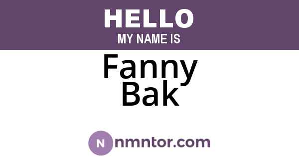 Fanny Bak