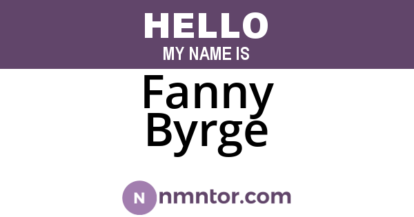 Fanny Byrge