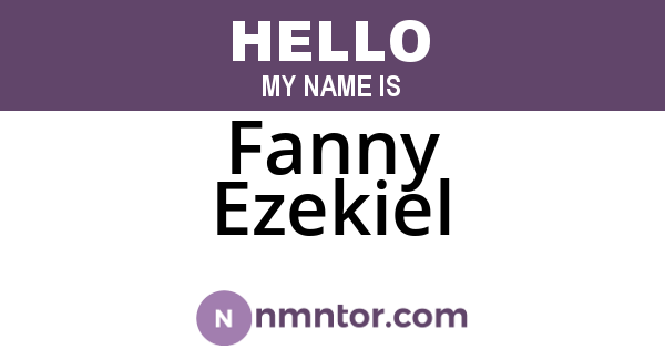 Fanny Ezekiel