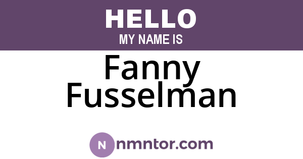 Fanny Fusselman