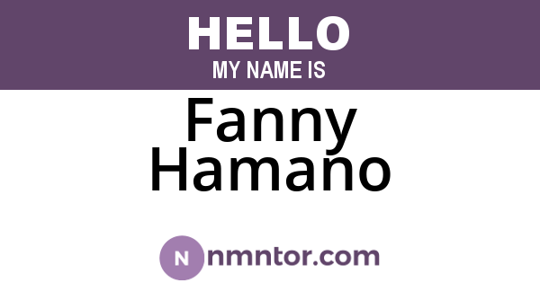 Fanny Hamano