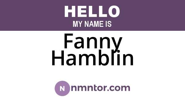 Fanny Hamblin