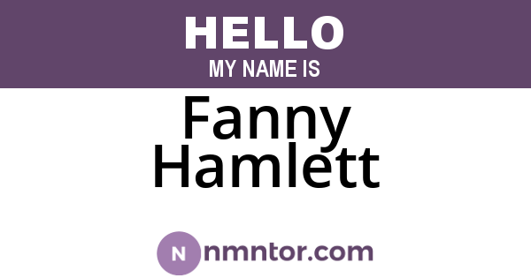 Fanny Hamlett