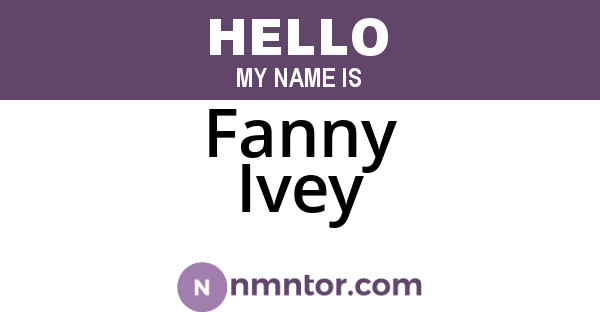 Fanny Ivey