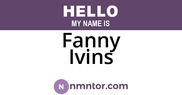 Fanny Ivins