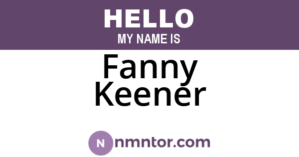 Fanny Keener