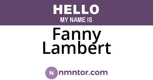 Fanny Lambert