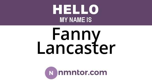 Fanny Lancaster