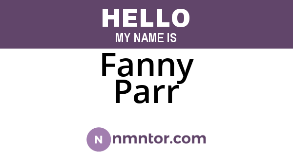 Fanny Parr