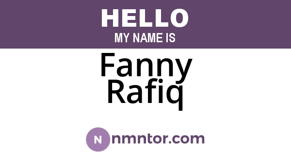 Fanny Rafiq