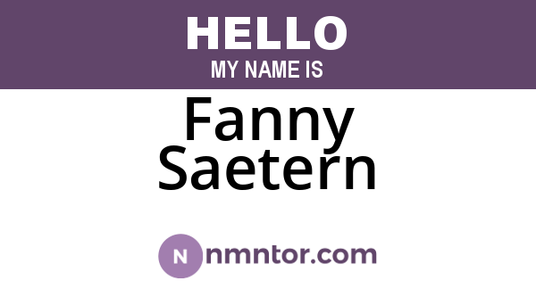 Fanny Saetern