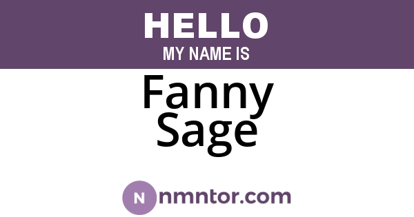 Fanny Sage