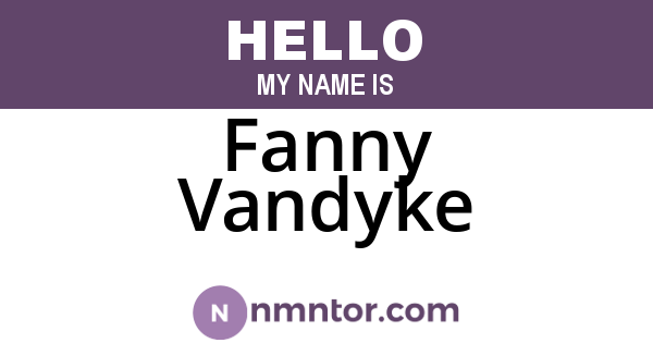 Fanny Vandyke