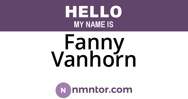 Fanny Vanhorn